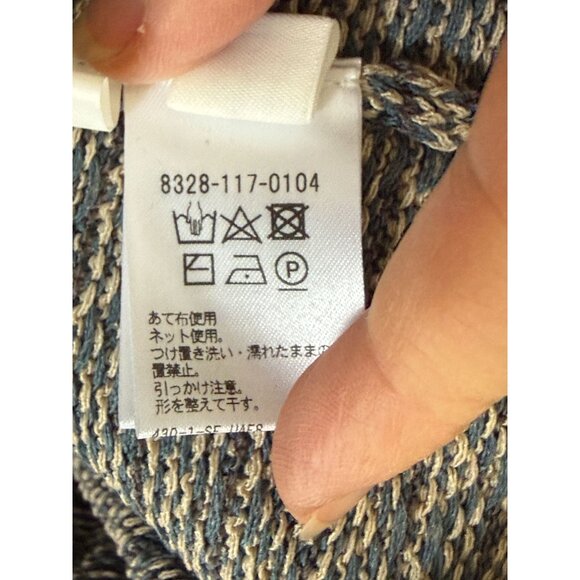 Monkey Time XL Button-Up Knit Cardigan Sweater With Teal Collar & Geometric Patt - Picture 9 of 11